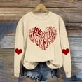 thumbnail image 2 of RKSTN Chandail en Molleton de la Saint-Valentin pour Femmes Imprimé Cœur d'Amour Couleur Unie Col Rond Manches Longues Blouse Ample, 2 of 6
