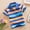 Blue, variant on Kids Boys Girls Classic Striped Short Sleeve Polo Shirts, Button Closure Comfort Soft Breathable Casual Tops for Toddler Little Big Kids Ages 2-14 Years