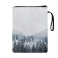 thumbnail image 2 of HELLHERO Grey Mountain Forest Zipper Book Sleeve 11.4"x8.7" Durable Polyester Book Protector Pouch with Front Pocket Portable Rope for Paperback Books, 2 of 8