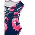 thumbnail image 5 of Spencer Plus Size Women's Floral Print Flowy Tank Tops Summer Sleeveless Casual Loose U Neck Pleated Tunic Shirts (M, Cyan), 5 of 6