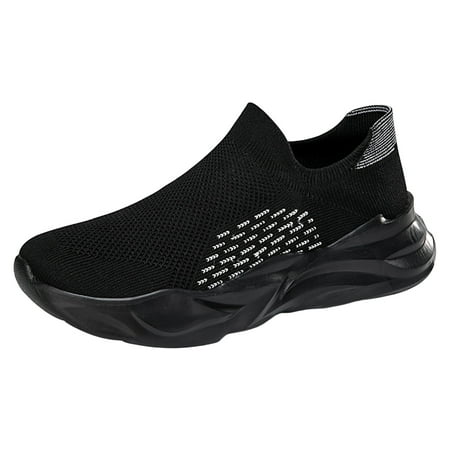 Sngxgn Mens Outdoor Athletic Slip on Gym Tennis Sneakers Hiking Shoes Gym Tennis Sneakers(Black 9.5)