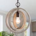 thumbnail image 1 of LNC 3-Light Farmhouse Wood Chandelier Pendant Light, 1 of 9