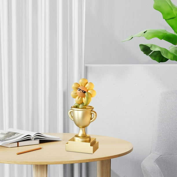 Trofeo de resina para decoración de mesa, figura de dibujos animados, ligero, hecho a mano para educación en jardines de infancia, copa de Girasol