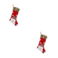 thumbnail image 2 of Ounissouiy Calcetín de Navidad lindo colgante chimenea regalos bolsa caramelo tarjeta almacenamiento calcetín casa comedor Club Festival Papá Noel 2piezas, 2 of 6