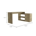 thumbnail image 4 of Depot E-Shop Boston L-Shaped Desk, Single Door Cabinet, 2 Open Shelves, 2 Interior Shelves, Light Oak, 4 of 5