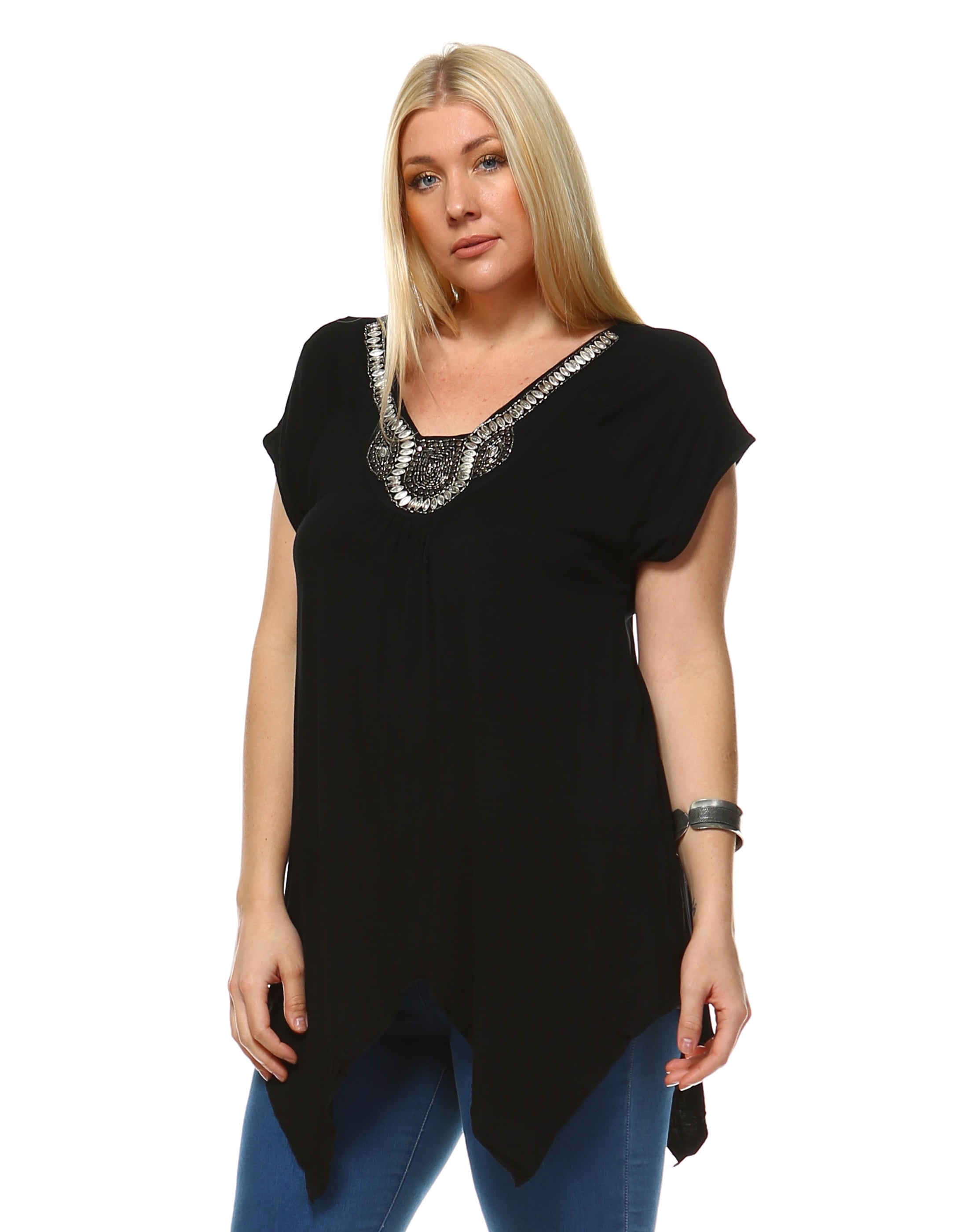 white mark tunics plus size