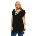 thumbnail image 2 of White Mark Universal PS1288-02-2XL Plus Size Grace Embellished Top-Tunic- Black - 2 Extra Large, 2 of 5