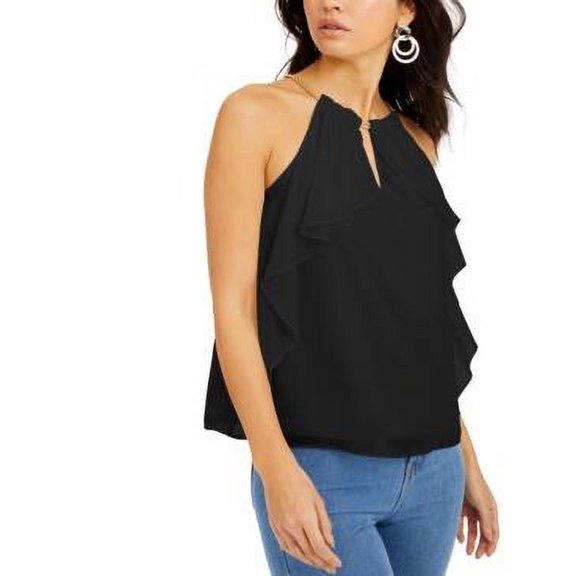 MSRP $55 Thalia Sodi Chain-Neck Tank Top Black Size Small