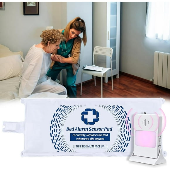Lunderg Bed Alarm System - Wireless Bed Sensor Pad- Bed Alarm for Elderly Dementia Patients - Bed Alarms and Fall Prevention for Elderly