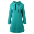 thumbnail image 4 of Yuannlog Womens Hoodies Long Tops Sweatshirts Autumn Warm Casual Long Sleeve Hoodie Dress For Fall And Winter Pockets, 4 of 8