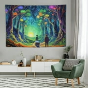 Fenyluxe Fantasy Forest Tapestry Wall Hanging Cartoon Anime Tapestry for Bedroom Aesthetic Mushroom Tapestry Wall Blanket Hanging Forest Tapestry Backdrop Poster Mushroom Decor for Bedroom 60x40 Inch
