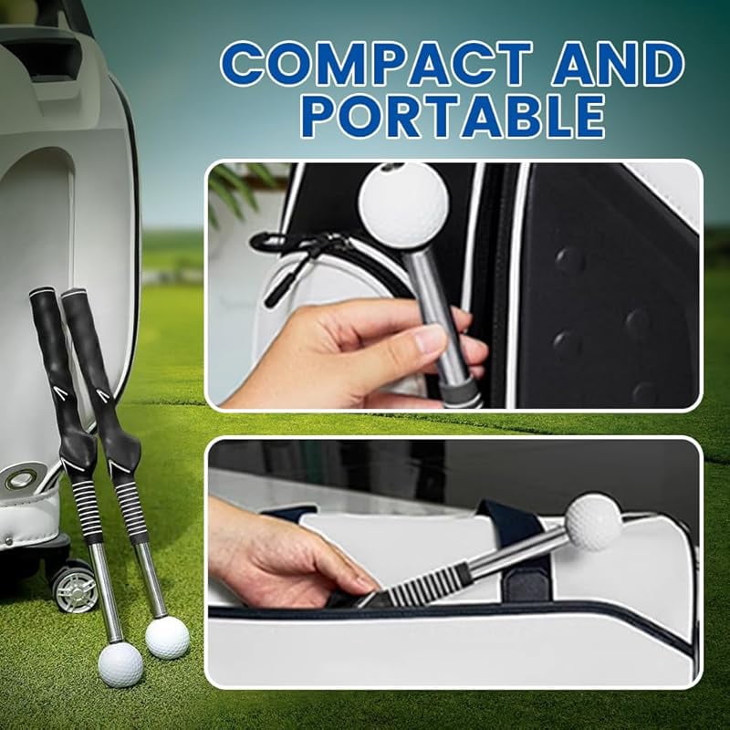 Telescopic Club, 2025 New Retractable Golf Swing Training Aid Golf Grip Trainer, Upgrade Golf Training Aid Indoor and Outdoor Golf Equipment for Beginners and Professionals