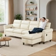 thumbnail image 3 of 106" L-Shaped Sectional Sofa Bed with Movable and Storage Ottoman for Living Room Furniture in Beige, 3 of 7