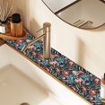 thumbnail image 2 of Yayeee Faucet Mat for Kitchen Sink 30" Diatomite Long Splash Guard Pad, Peony Dusk Pattern, 2 Pack, 2 of 7
