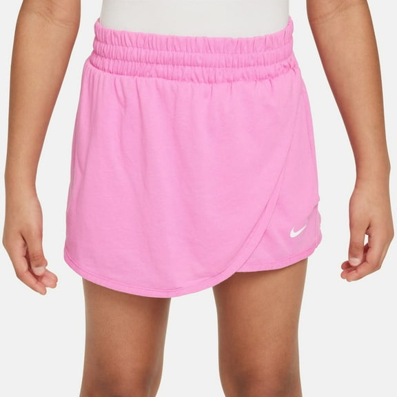 Nike Big Kids' (Girls') Breezy Mid-Rise Skort Color: Playful Pink/White Size: M