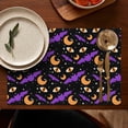 thumbnail image 5 of Halloween Bat Moon Eye Pattern Summer Placemats Table Placemats Set Of 4-Linen Kitchen Washable Placemats Table Mats 11.8"x17.7" Non-Slip Heat Resistant, 5 of 6