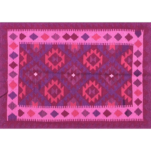 Ahgly Company Indoor Rectangle Southwestern Pink Country Area Rugs, 3' x 5'