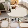 thumbnail image 6 of Round Area Rug 4ft,Farmhouse Vintage Pastoral Style Burlap Texture Washable Carpet Non-Slip Runner Accent Rugs Indoor Floor Mat for Bedroom Living Room Decor,Retro Linen, 6 of 9