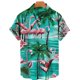 thumbnail image 3 of Camisa hawaiana de lujo para hombre, informal, con estampado de flores en 3D, mangas cortas, talla grande, con múltiples elementos, cuello abatible y botones, 3 of 5
