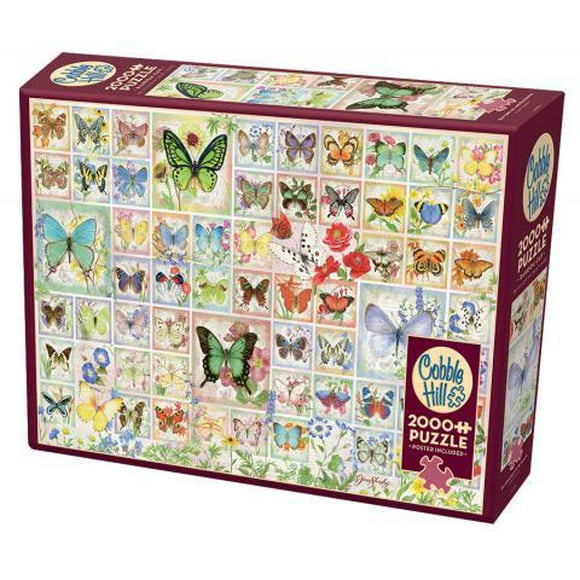COBBLE HILL Casse-Tête - PAPILLONS et FLEURS - 2000 Pcs - COBBLE HILL Casse-Tête - PAPILLONS et FLEURS - 2000 Pcs
