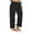 Black, variant on fatyb Womens Plus Size Wide Leg Pants Elastic Waist Drawstring Lounge Pants Casual Loose Summer Pants