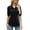 Black, variant on ZHENWEI Women's V Neck Short Sleeve Polo Shirts Button Down Collared Tops Loose Casual Tunic Blouses