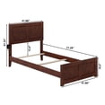 thumbnail image 6 of Twin Bed Frame with Footboard - Walnut Wood Platform Bed - Modern Farmhouse Style, 6 of 6