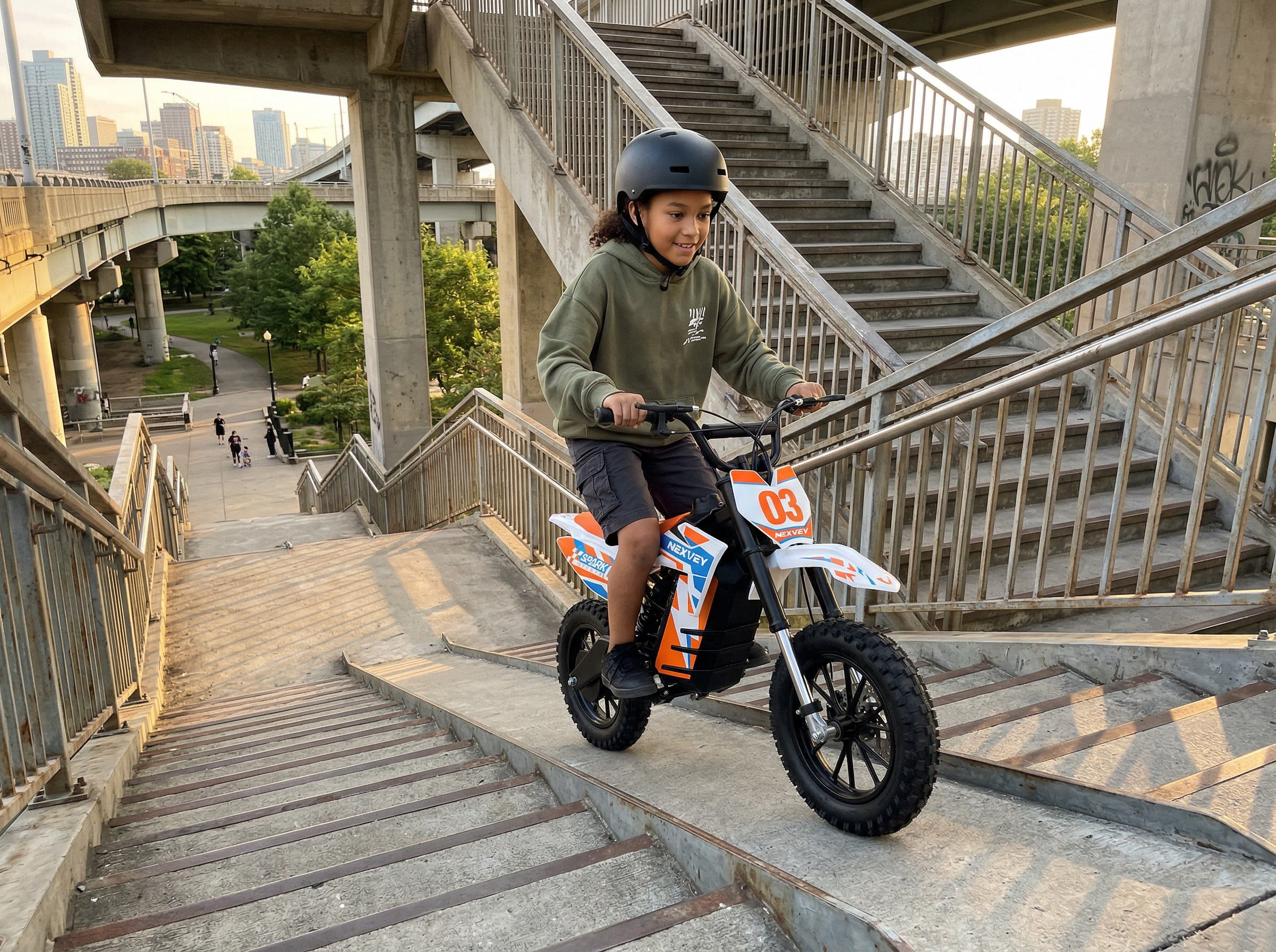 NEXVEY SPARK03 Electric Dirt Bike 1000W Motor 22 MPH 48V Battery 14-Inch Off-Road Tires For Kids