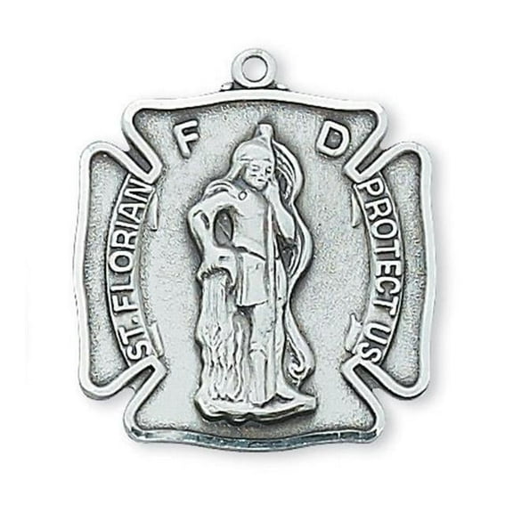McVan L413 1.11 x 0.98 x 0.12 in. Sterling Silver St.Florian Pendant