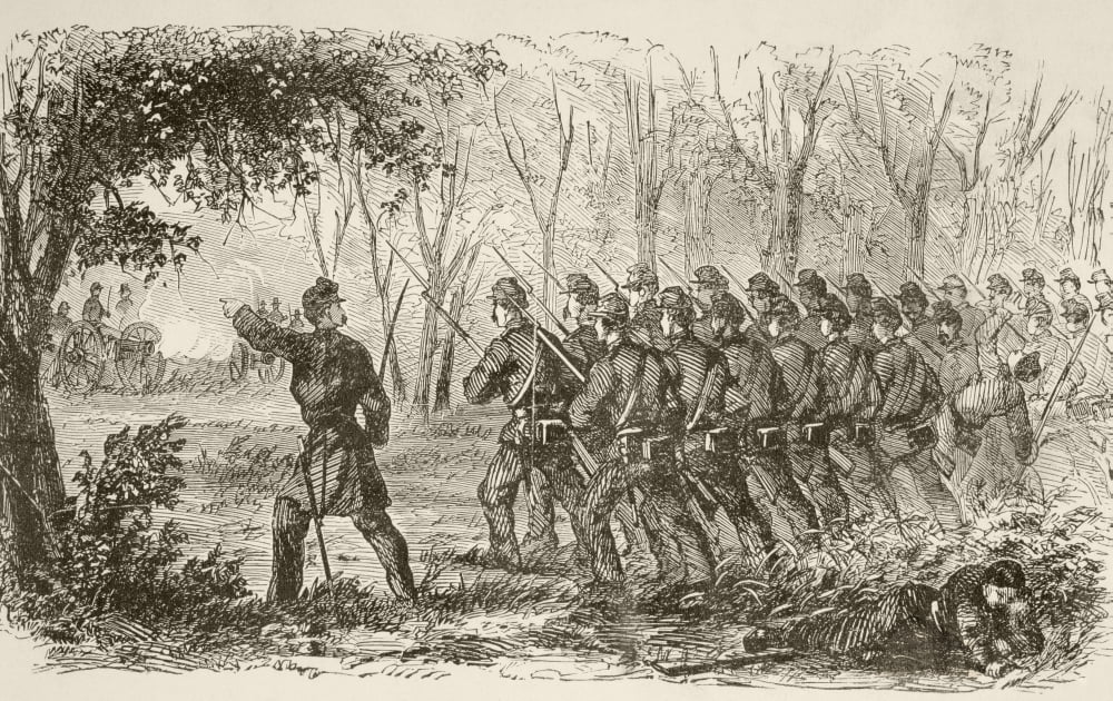 Union Soldiers On The Plateau At The First Battle Of Bull Run July 21 1861 Near Manassas Virginia During The American Civil War From A 19Th Century Illustration Canvas Art - Ken Welsh Design Pics (18