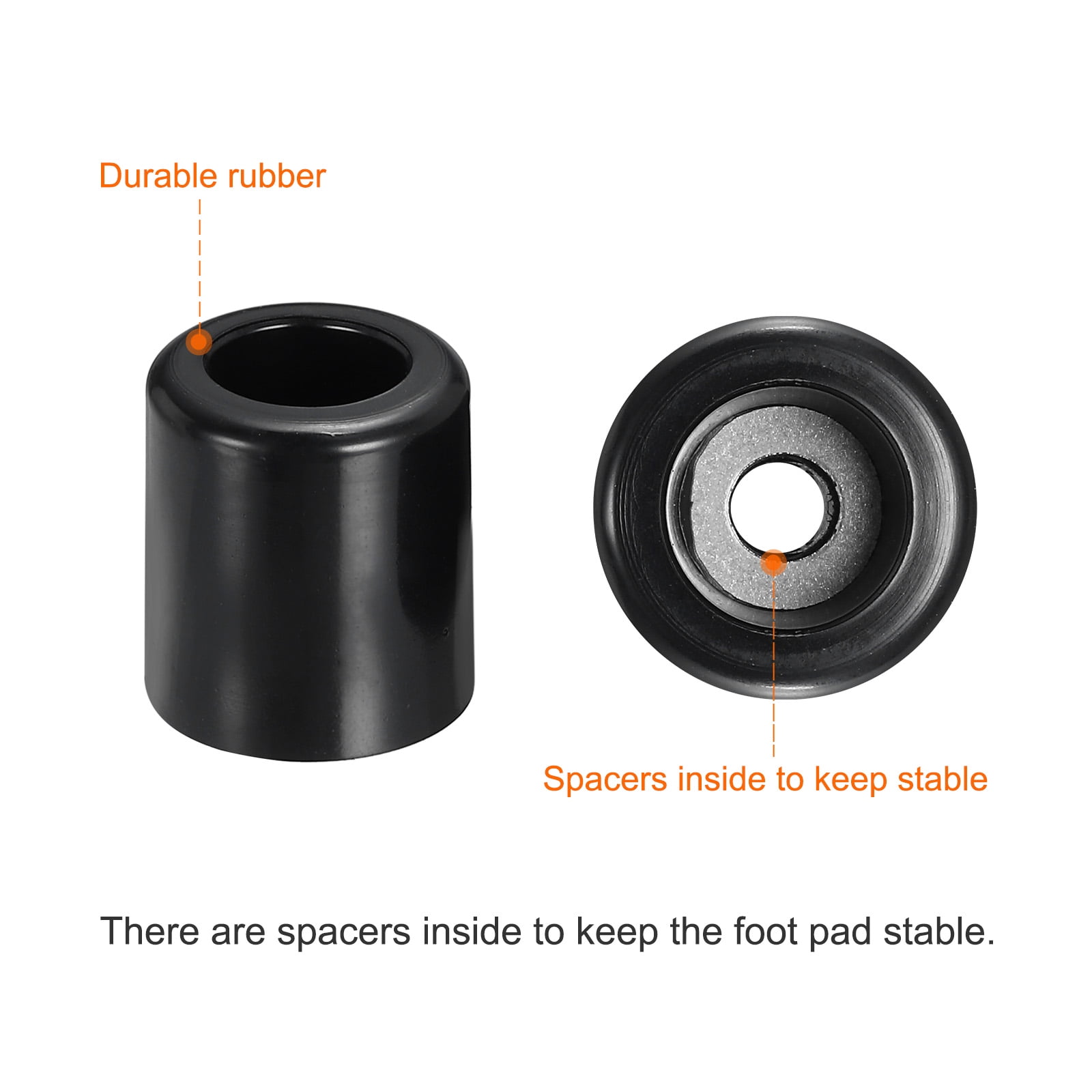 Unique Bargains Cutting Board Feet Round Rubber Bumpers with Screws 0.2"x0.88"