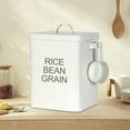 thumbnail image 3 of Rongfmy Flour Storage Bucket and Measuring Rice Bucket for beans Cereal White, 3 of 9