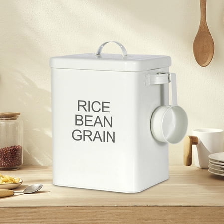 Bucket For Measuring Rice Flour Storage Bucket and Measuring Rice Bucket for beans Cereal White ...