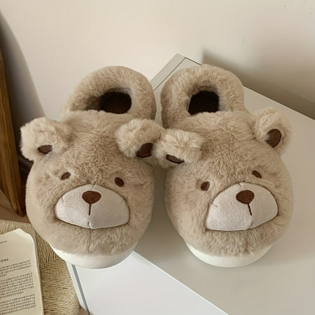 

Ultra-Soft Kawaii Cartoon Fluffy Slippers - Plush Furry Platform Slides with Warm Fleece Lining and Anti-slip Soles - Adorable Novelty Winter Shoes for Cozy Home Wear