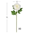 thumbnail image 2 of 3PCS Artificial Peony Flowers 30.3'' Silk Flowers Real Touch for Home Office Vase Wedding Centerpiece, Cream, 2 of 5