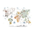 thumbnail image 3 of jifeng Animal World Map Wall Stickers Cartoon Wall Decals for Living Room Baby Room, 3 of 9