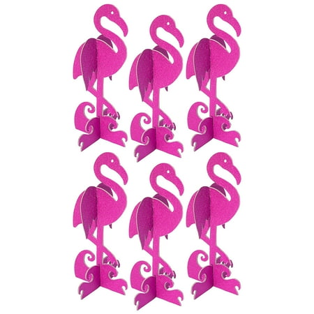 Fun Express Bulk Glitter Flamingo Centerpieces 6 Pieces