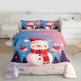 thumbnail image 2 of Manfei Kids Cute Snowman Full Size Comforter Sets for Boys Girls, Winter Snowflakes Bedding Comforter Set, Jungle Pine Tree Starry Sky Bedding Sets, Lightweight Room Decor Reversible 3pcs, 2 of 8
