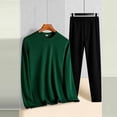 thumbnail image 4 of DYTTDG Men’s Thermal Underwear 2‑Piece Set, Soft Long Sleeve Top & Long Pants, Solid Color Base Layer, Lightweight Warm Knit Loungewear for Fall Winter Daily Wear, 4 of 7