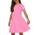 thumbnail image 2 of Little Girl Dresses Short Sleeve Tiered Swing A-Line Casual Pink Dress Girls Birthday Dresses For Girls Girls Fancy Dress, 2 of 8