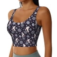 thumbnail image 2 of Fotbe Elegant ice skates snowflakes A Sujetador Deportivo Largo sin Aros para Mujer con Almohadillas y Soporte Medio, Transpirable y Absorbente, Camiseta Tipo Chaleco o Tank Top-Medium, 2 of 8