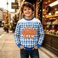 thumbnail image 2 of XAOFW Christmas Boys Sweatshirts Long Sleeve Crew Neck Plaid Christmas Lights Print Sweatshirts Toddler Kids Soft Cozy Fall Winter Pullover, 2 of 5