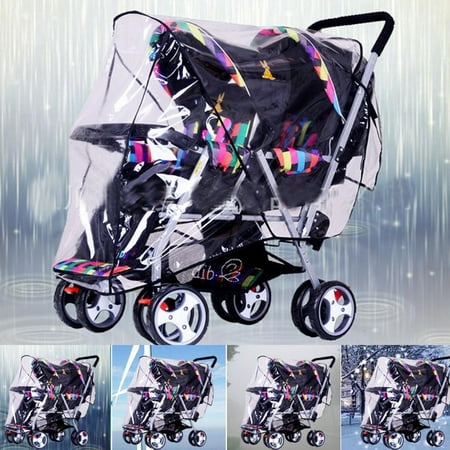 Clear Stroller Rain Cover Weather Pram Baby Infant Double Pushchair Wind Shield Special (The Best Double Pram)