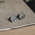 thumbnail image 4 of par de pendientes de panda punk de plata de ley 925, pendientes góticos, hipoalergénicos, joyas de animales, regalo para hombres, mujeres, regalos de graduación para compañeros de clase, amigos., 4 of 5