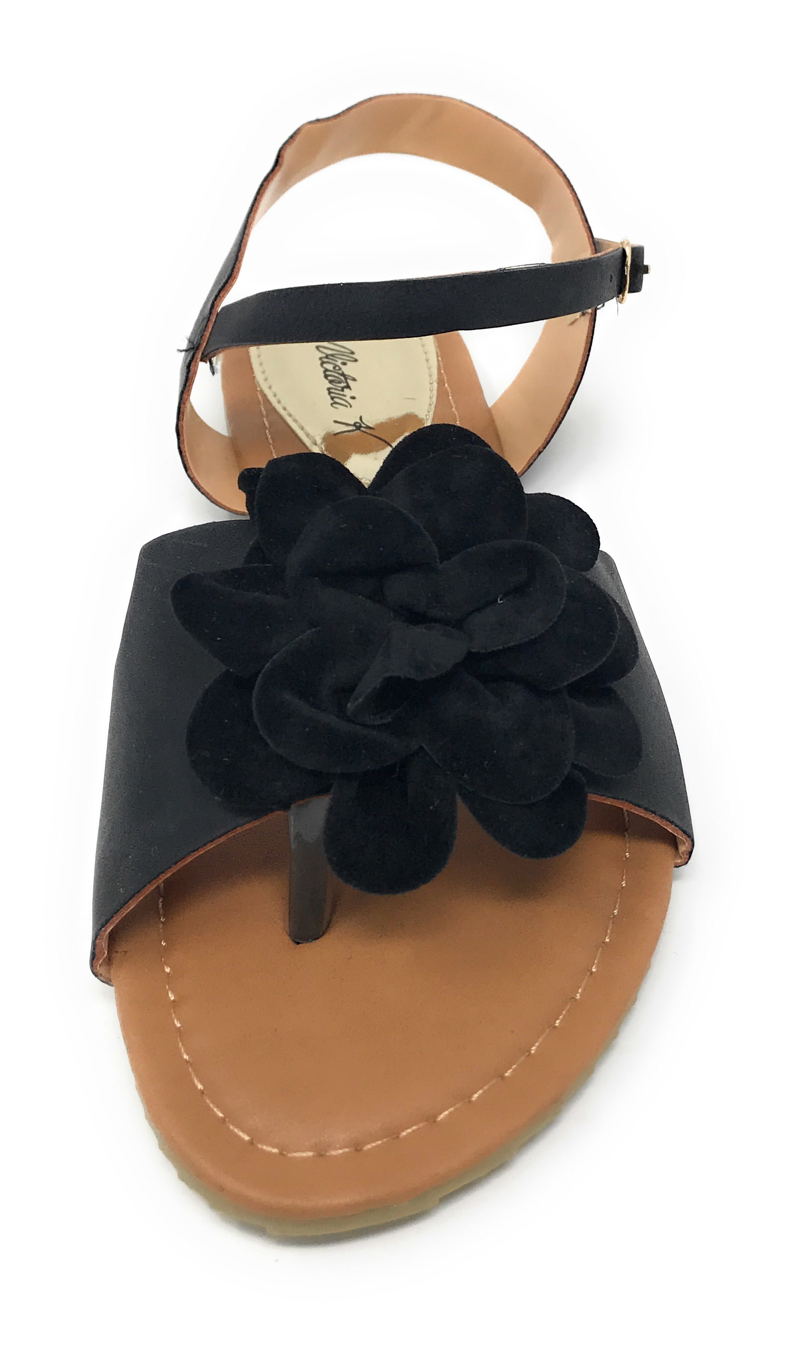 Victoria K Women's Solid Flower Sandals