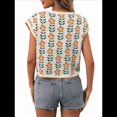 thumbnail image 4 of Suéteres de Punto con Cuello Redondo y Mangas para Mujer, Informales, Estampados, de Verano, Color Abeja, Talla M, 4 of 10
