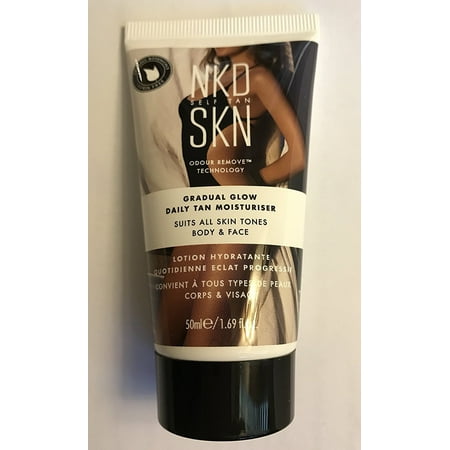 4.2 Ounce Self Tanning NKD Self Tan SKN Gradual Glow Daily Tan Moisturizer Body and Face Mini Travel Or Trial Size 1.69 Ounce ()
