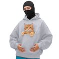 thumbnail image 3 of Pet Pouch Masked Travel Hoodie for Women with Built in Balaclava Double Layer Sweatshirt Kangaroo Pocket Cat Dog Carrier Pullover, 3 of 6