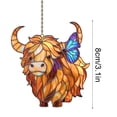 thumbnail image 3 of Sulaicai Highland Cow Butterfly Suncatcher, Acrylic Stained Glass Style Window Hanging, Farm Animal Sun Catcher Ornament for Home Window, Garden, Farmhouse Decor, Gift for Animal Lovers, 3 of 9