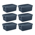 thumbnail image 2 of Rubbermaid 10 Gallon Stackable Storage Container, Dark Indigo (12 Pack), 2 of 8